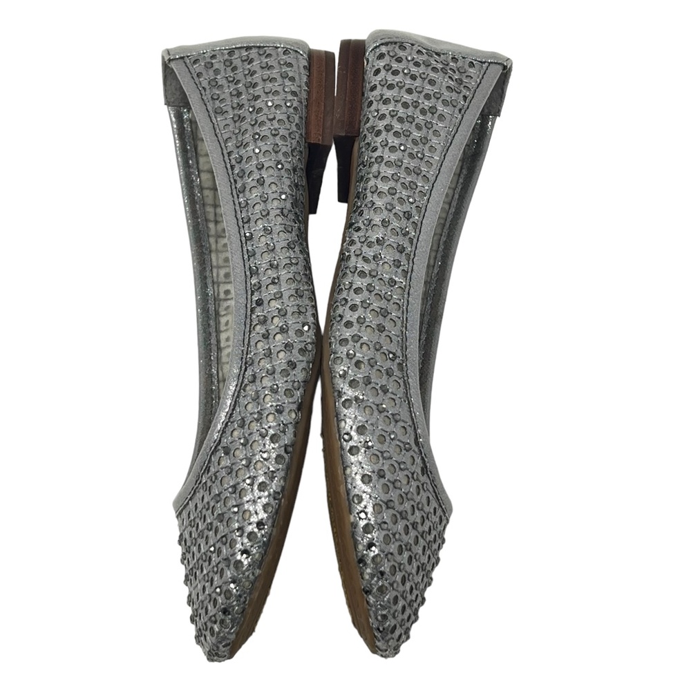 Alex Marie women's Witney Hot Fix metallic silver rhinestone flats size 6 - Picture 5 of 11